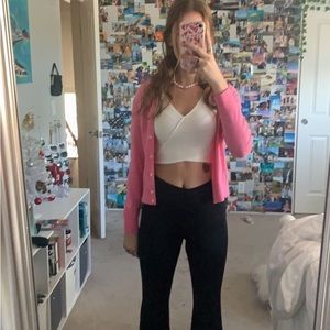 pink cardigan